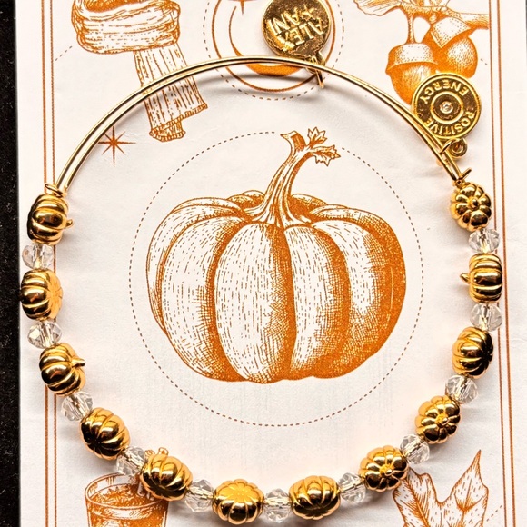 Alex and Ani Gold and Clear PUMPKIN CRYSTAL Beaded Bracelet - Picture 1 of 2